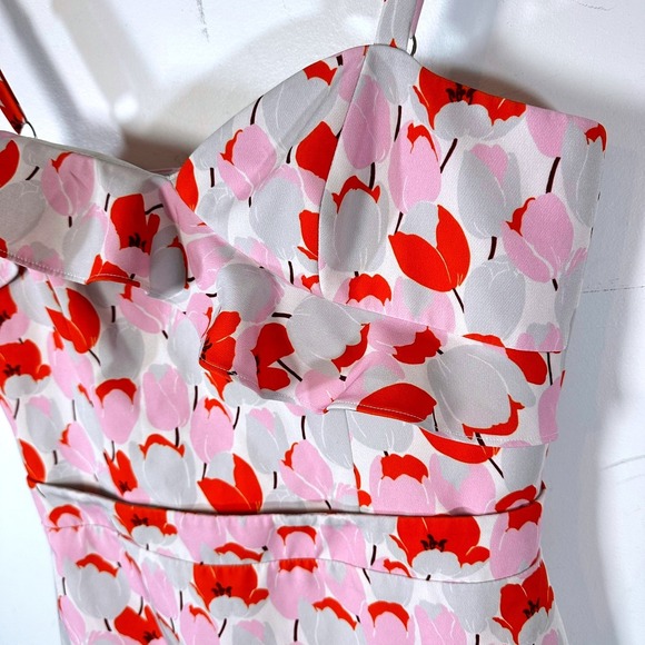 Black Halo Zalda Tulip Floral Ruffle Mini Dress Womens 8 Flounce Feminine - Picture 5 of 9